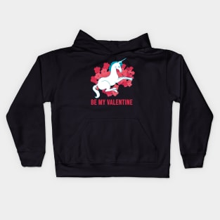 Valentine unicorn Kids Hoodie